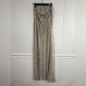 Forever 21 Y2K Maxi Tube Strapless Dress Large Stretch Abstract Tribal Summer